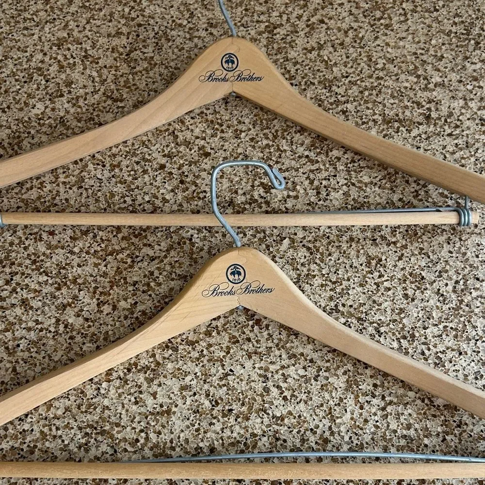 Brooks Brothers Light Tan Wooden Hangers